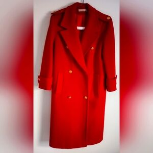 Red Vintage Perry Ellis Collection Wool Coat